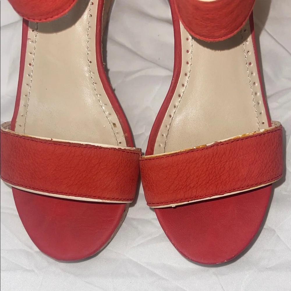Adrienne Vittadini Red Cork Wedge Sandals